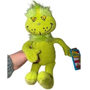 Aurora World Dr Seuss The Grinch Plush Lime Green Stuffed Animal Holiday Toy NWT